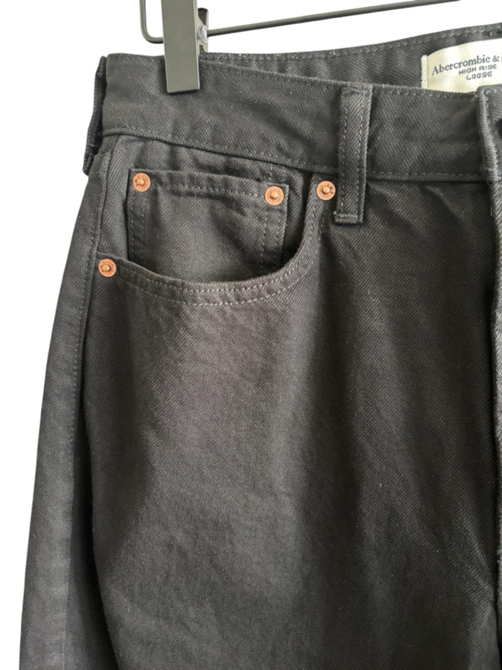 Abercrombie Fitch Curve Love Black Jeans High Rise Loose Stretch Casual 26 Long - Picture 5 of 16